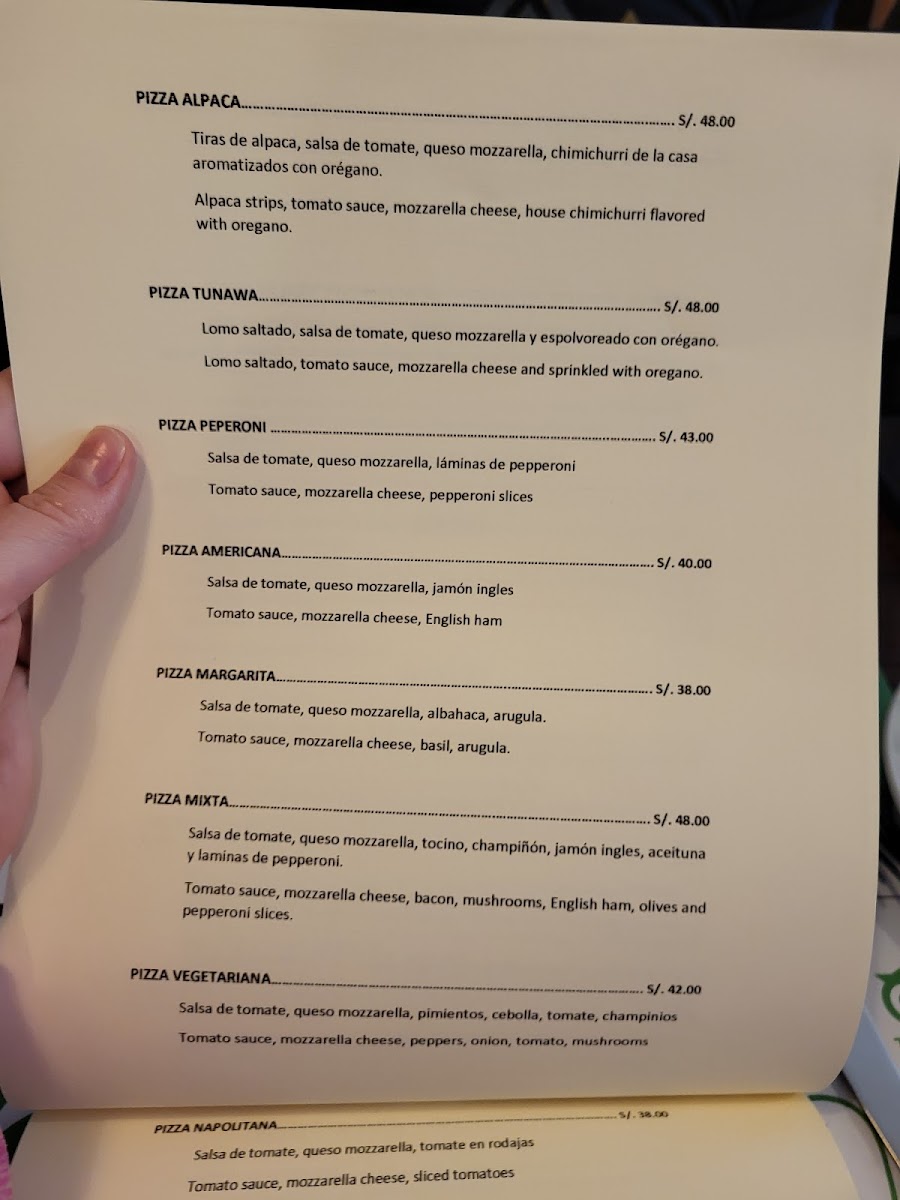 Menu Tunawa Andean Fusion. ''second Floor''-10